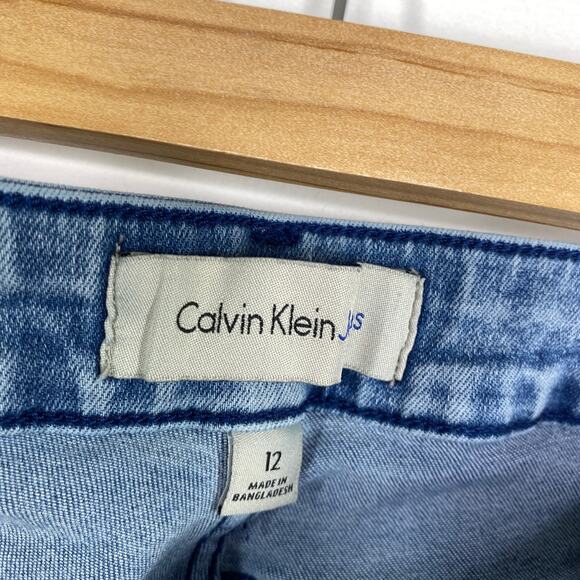 Calvin Klein Jeans Medium Wash Blue Denim Ankle Skinny Jeans Women's Size 12 - Picture 8 of 10
